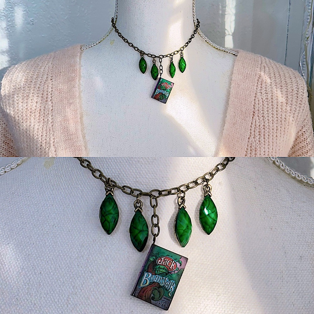 Green Disney jack and the bean stalk Pendant Necklace choker